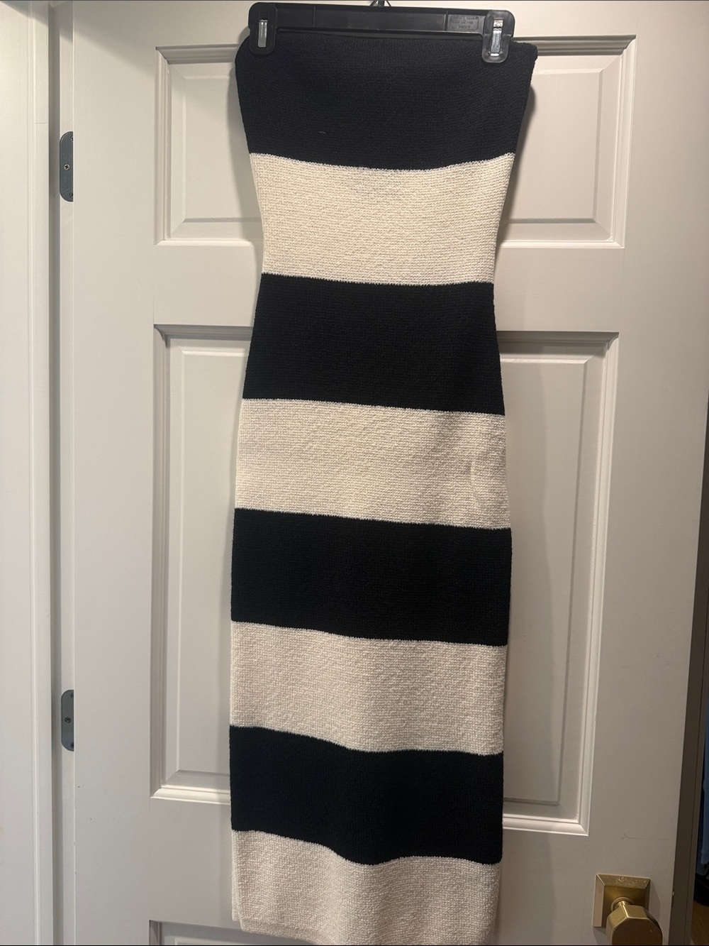 NWT H&M Strapless Black and Cream Midi Dress